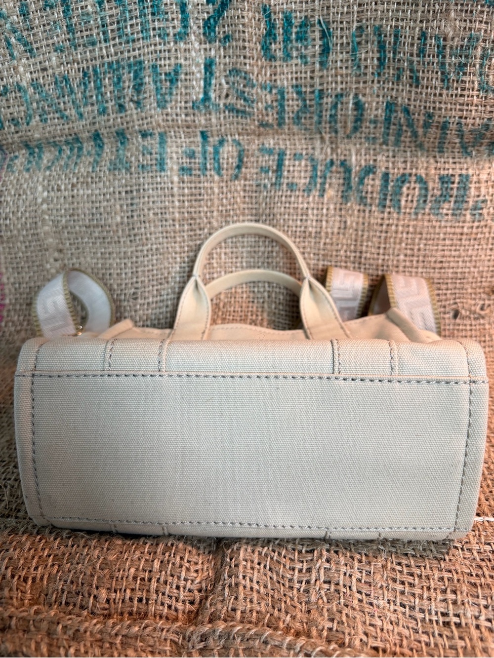 Marc Jacobs Canvas Tote Bag in Beige with White Logo - Picture 11 of 12